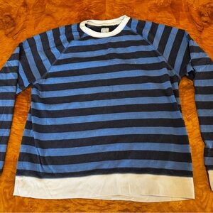 Lucky Brand Blue and Black Striped Top